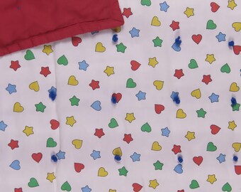 Vintage Colorful Hearts and Stars small blanket