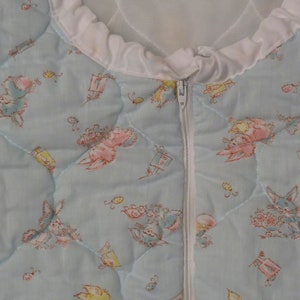 Vintage Cute Bunnies small quilted zip up blanket