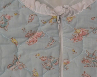 Vintage Cute Bunnies small quilted zip up blanket