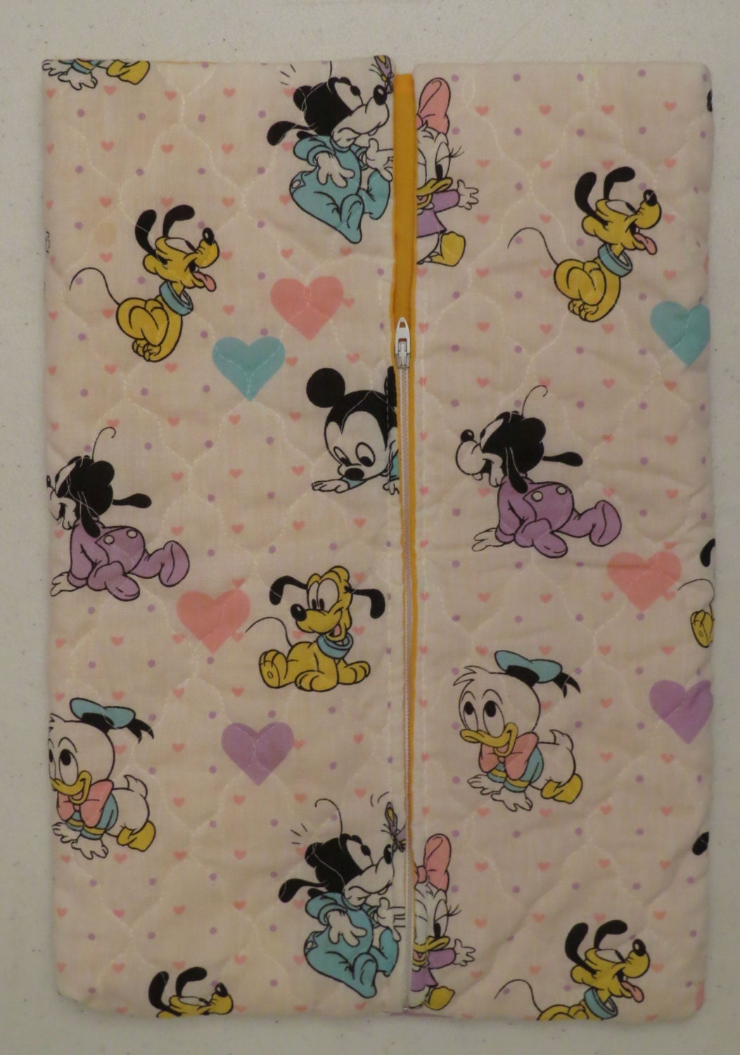 Vintage Mickey Mouse small quilted zip up blanket