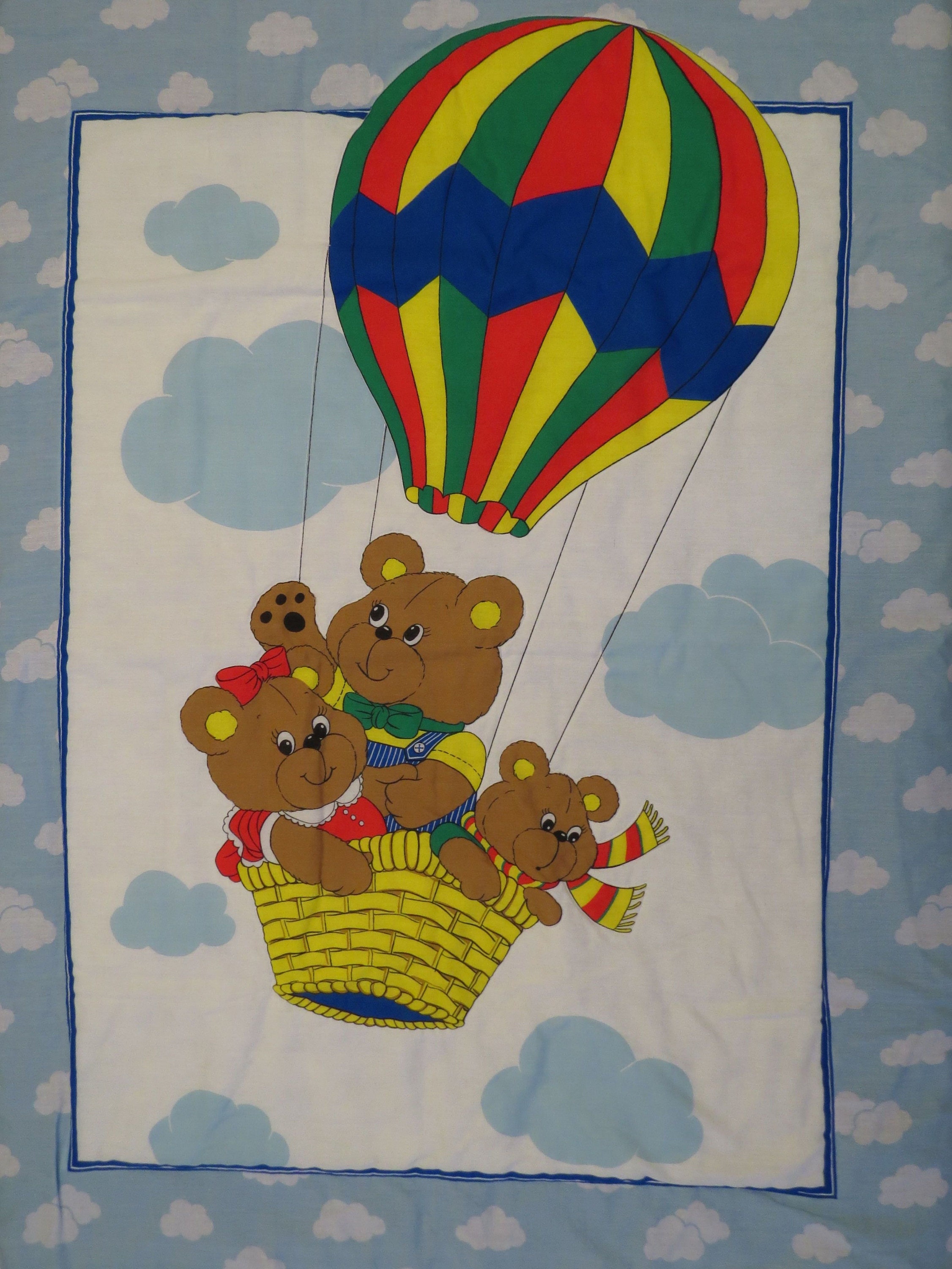 Bear with 2025 balloons baby blanket