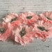 Set of 6 pink flowers with rhinestone centres