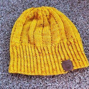 Bright Wool Hand-Knit Hat