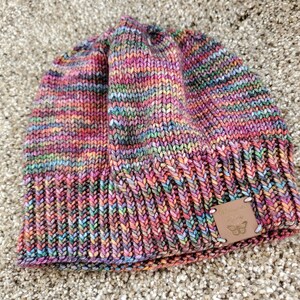 Deep Colored Hand-Knit Wool Hat