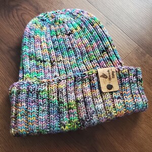 Elictric Rainbow Ribbed Hat