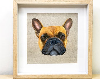 French Bulldog Portrait, Dog Portrait, Pet Portrait, Original Pet Portrait Painting from Photo, Hand Painted Portrait, Custom Pet Portrait
