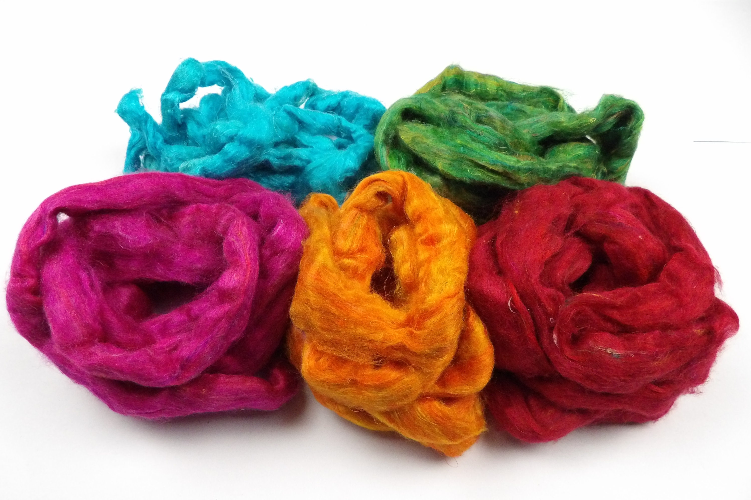 Carded Sari Silk Single Colour 50g Hand Carded Recycled Silk Etsy UK