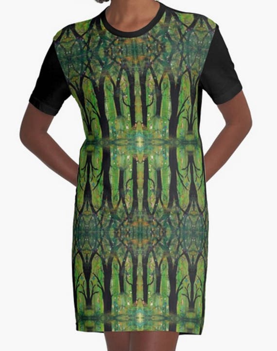 forest green t shirt dress Plain Green T-shirt dress – Kristin's Atelier