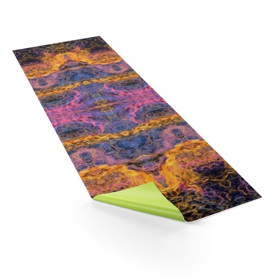 Dominion Designer Yoga Mat Vibrant Purple Pink And Orange Etsy