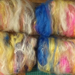 Tropical Shimmer Carded Wool Art Batt. Merino Silk and Bamboo Tops Fibre Blend. Felting, Spinning, Embroidery,Creative Textile Art and Craft
