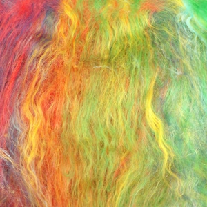 Festival Carded Wool Art Batt, Landscape Art Blend, Merino Wool, Bright Colours and Sparkle, Ready to Felt or Spin