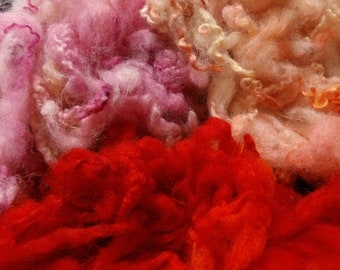 Wensleydale Fleece, Hand Dyed Curly Long Fibres for Wet or Needle Felting, Spinning, Doll Hair, Fiber Art, Weaving, Great Craft Material