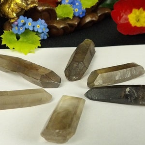 Smokey Quartz Points 30g Pack of 6-7 Crystals, Unpolished Natural Untreated Grey-Black Quartz, Ideal Grid Crystals, Psychic Protection, UK