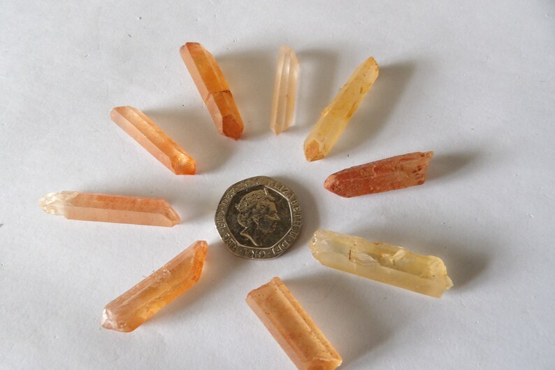 Tibetan Orange Quartz Points Rare Natural Orange Himalayan Etsy