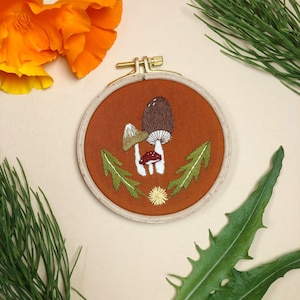 Mushroom Trio - Intermediate Hand Embroidery DIY Craft Kit