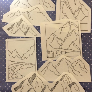 Mountains - Peel Stick and Stitch Hand Embroidery Patterns