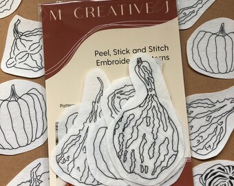 Gourds - Peel Stick and Stitch Hand Embroidery Patterns for DIY Crafting