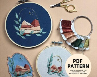 Desert Dreams - Beginner Hand Embroidery Pattern PDF
