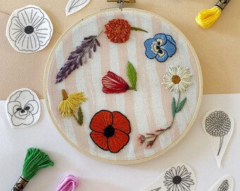 Wildflowers - Peel Stick and Stitch Hand Embroidery Patterns