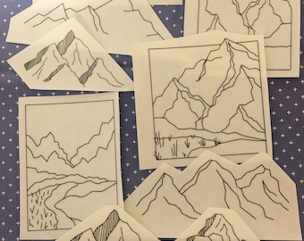 Mountains - Peel Stick and Stitch Hand Embroidery Patterns