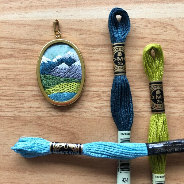 Embroidery Pendant Kit Etsy