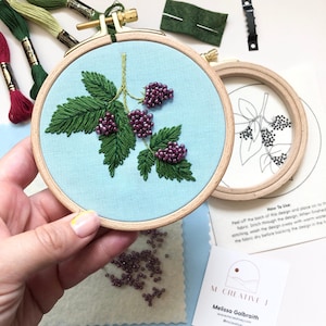 Beaded Berries - Botanical Embroidery Kit for Intermediate Stitchers