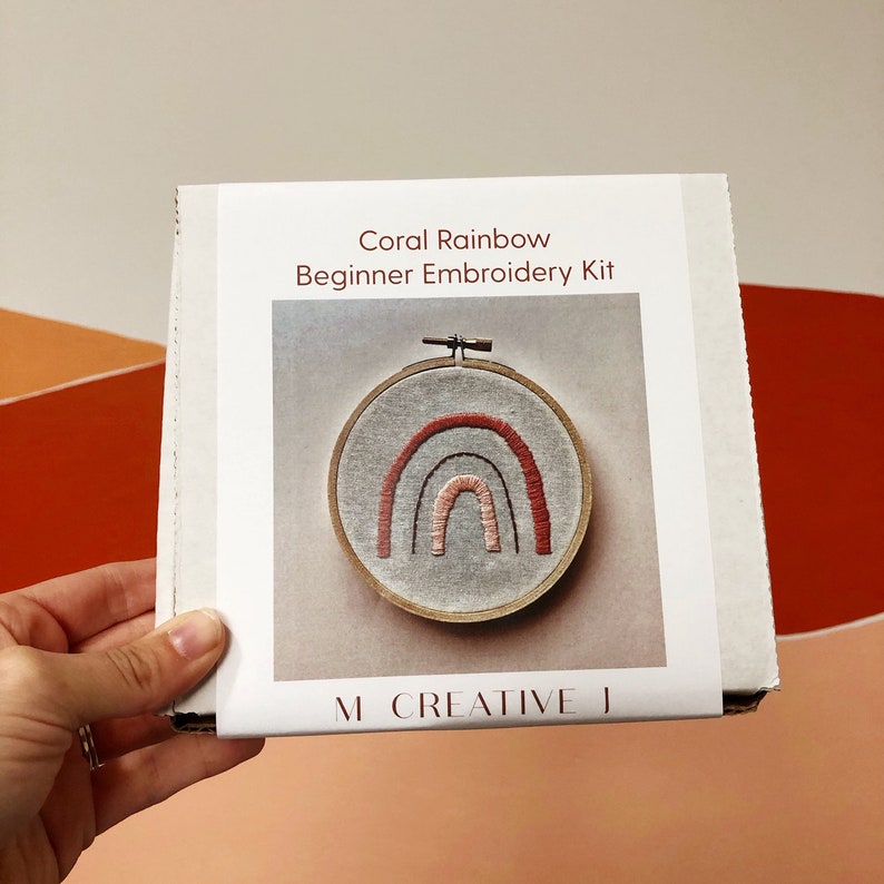 DIY Embroidery Kit. Rainbow Hand Embroidery. Beginner Etsy