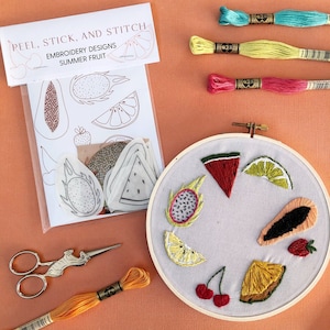 Fruit - Peel Stick and Stitch Hand Embroidery Patterns