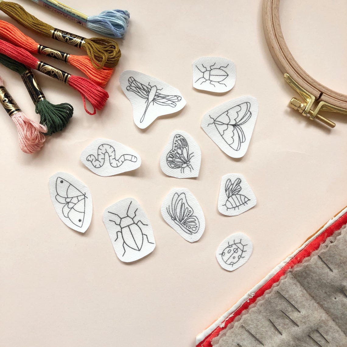 Bugs Embroidery Patterns - Stick and Stitch Insect Embroidery - Etsy
