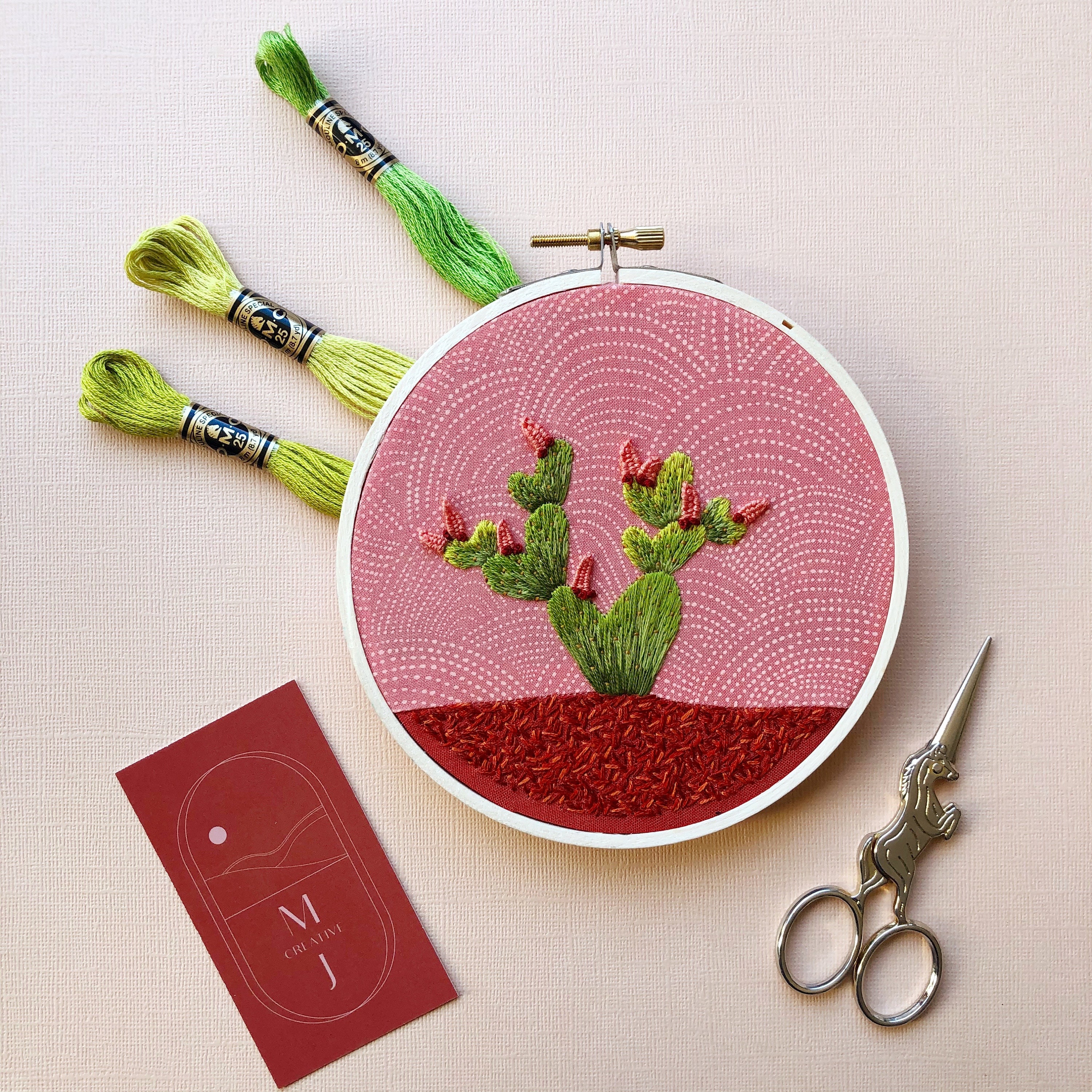 Mcreativej Cacti - Peel Stick and Stitch Hand Embroidery Patterns
