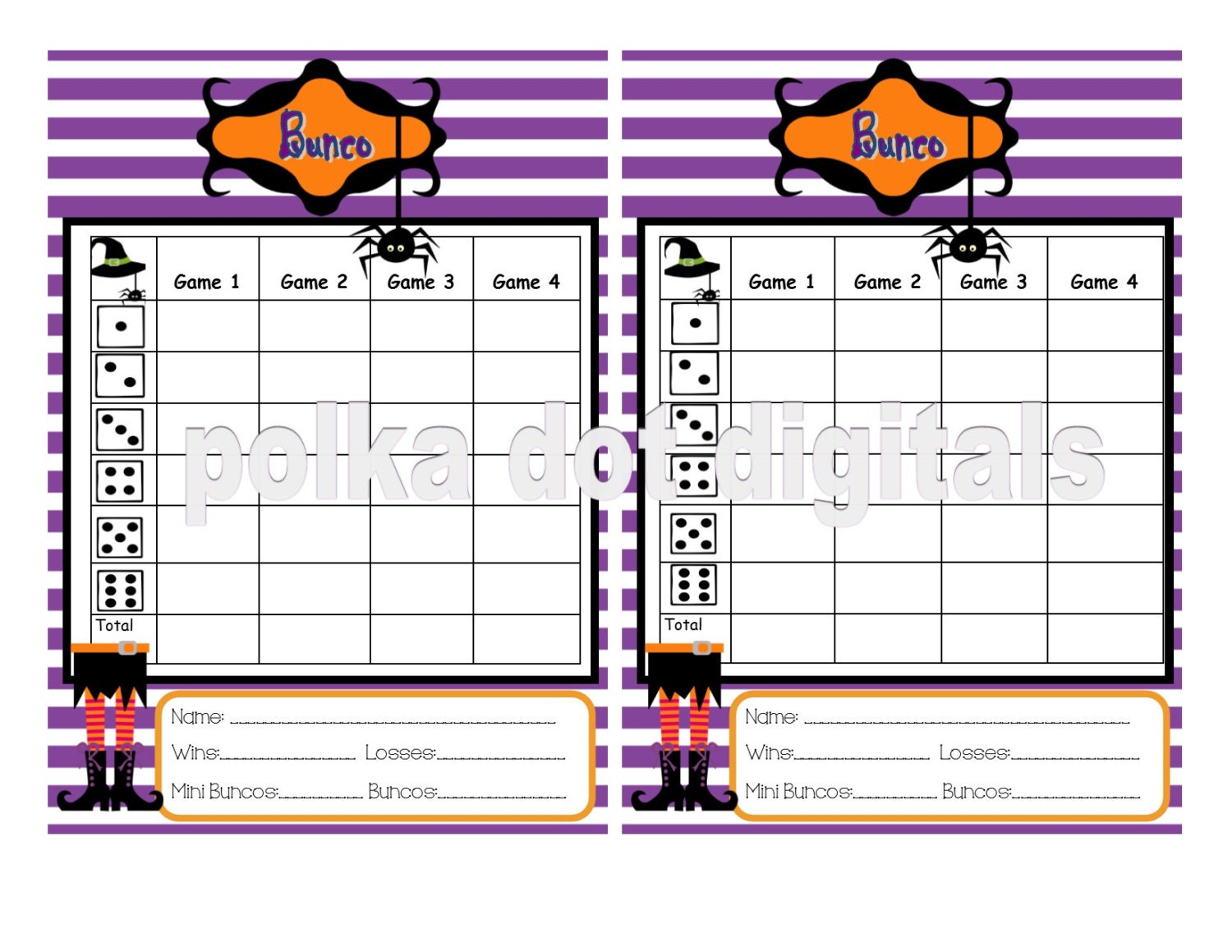 Buy 2 Get 1 Free HALLOWEEN Complete Set Bunco Score Card Sheet With ...