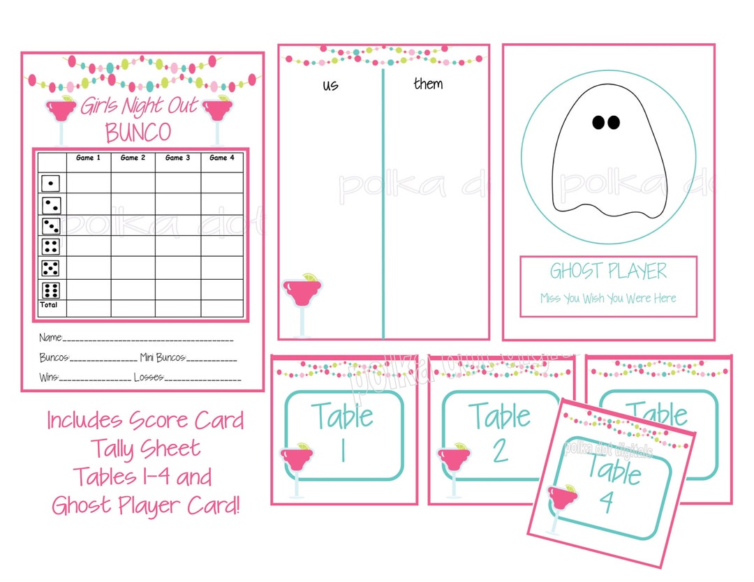 Buy 2 Get 1 Free MARGARITA GIRLS NIGHT Bunco Score Card Sheet Matching ...