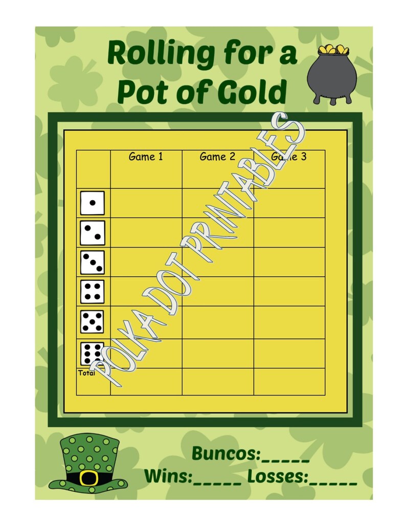 st patricks day bunco event description
