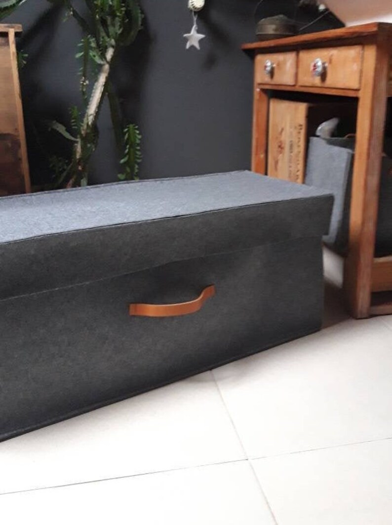 Big Felt Storage Basket With Lid 83/32/32cm Box Large Etsy