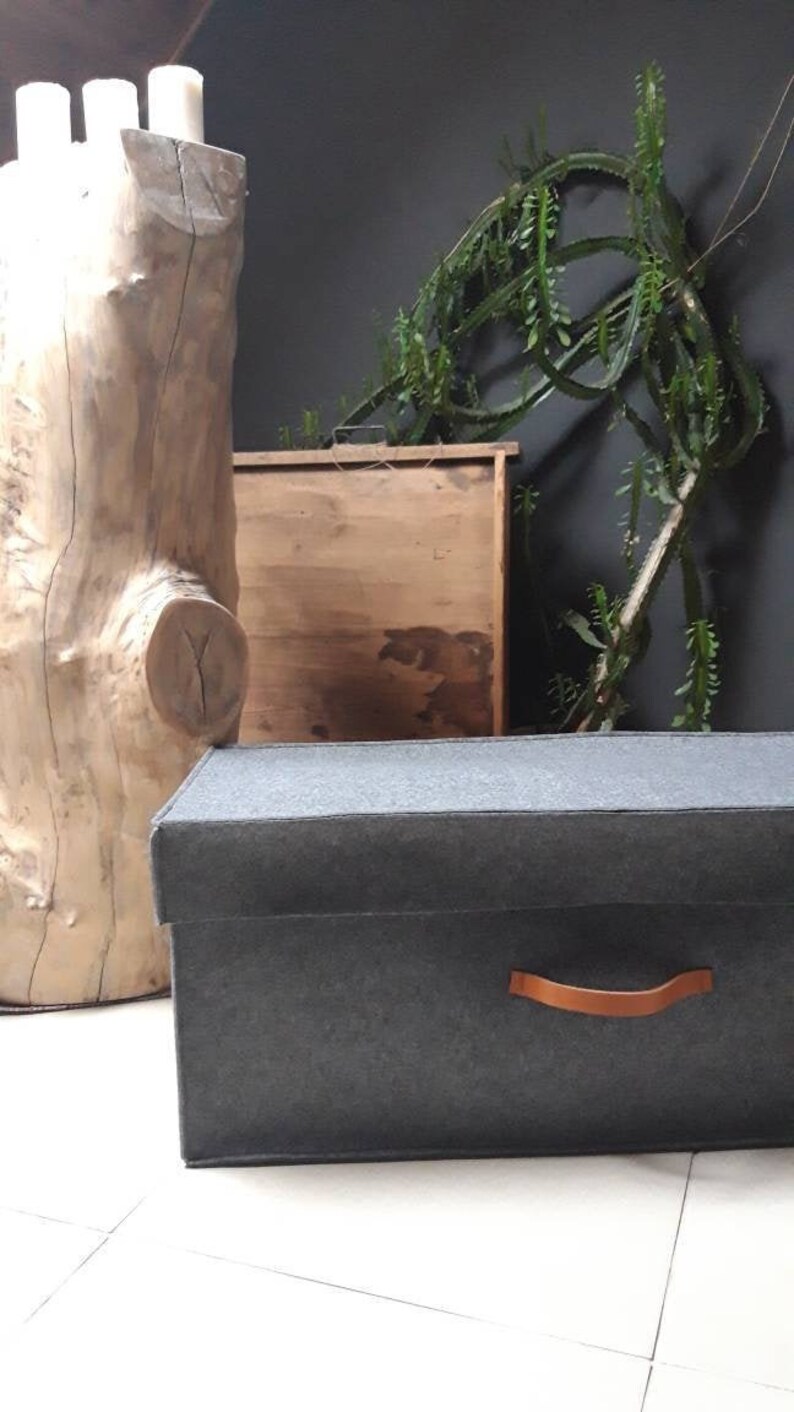 Big Felt Storage Basket With Lid 83/32/32cm Box Large Etsy