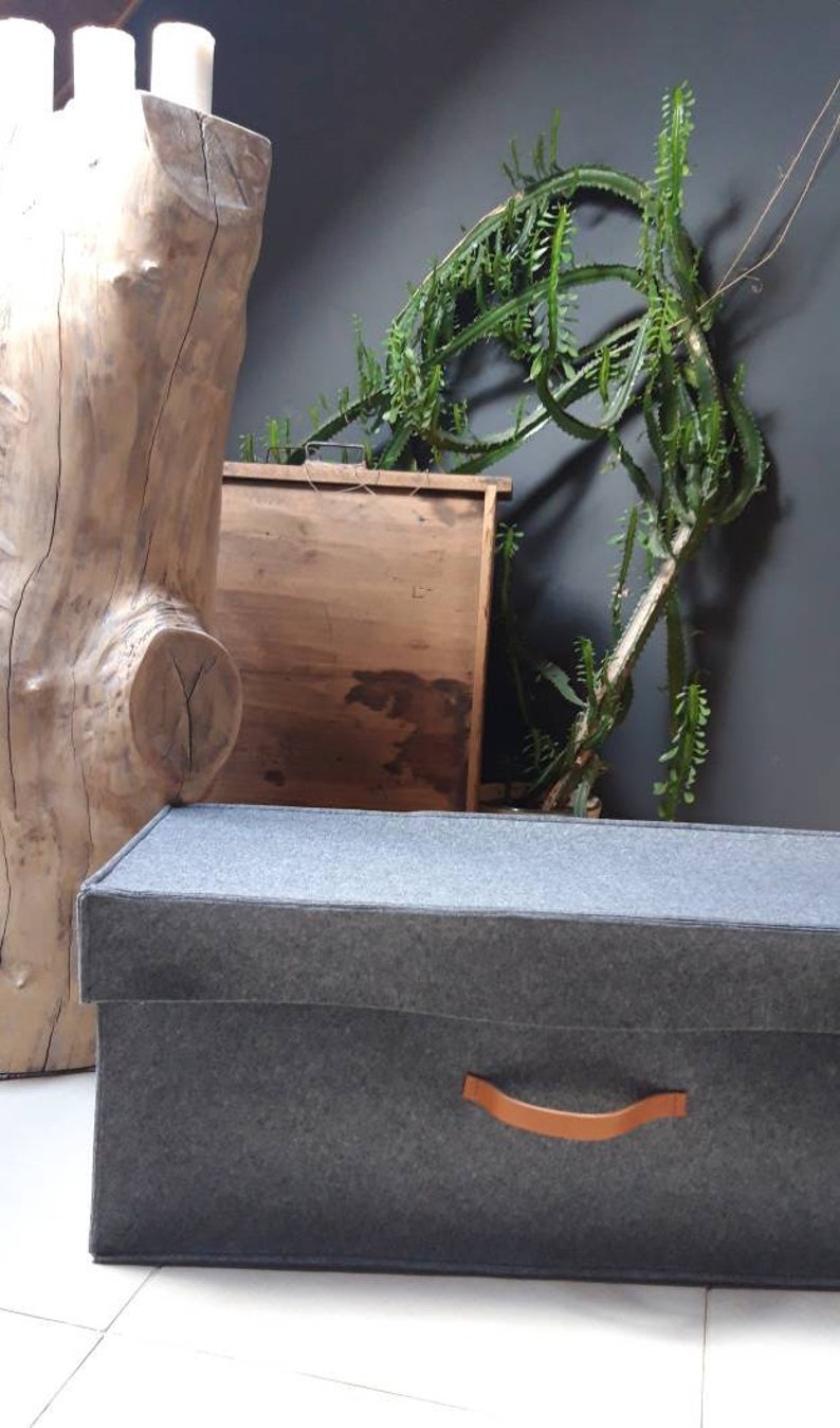 Big Felt Storage Basket With Lid 83/32/32cm Box Large Etsy