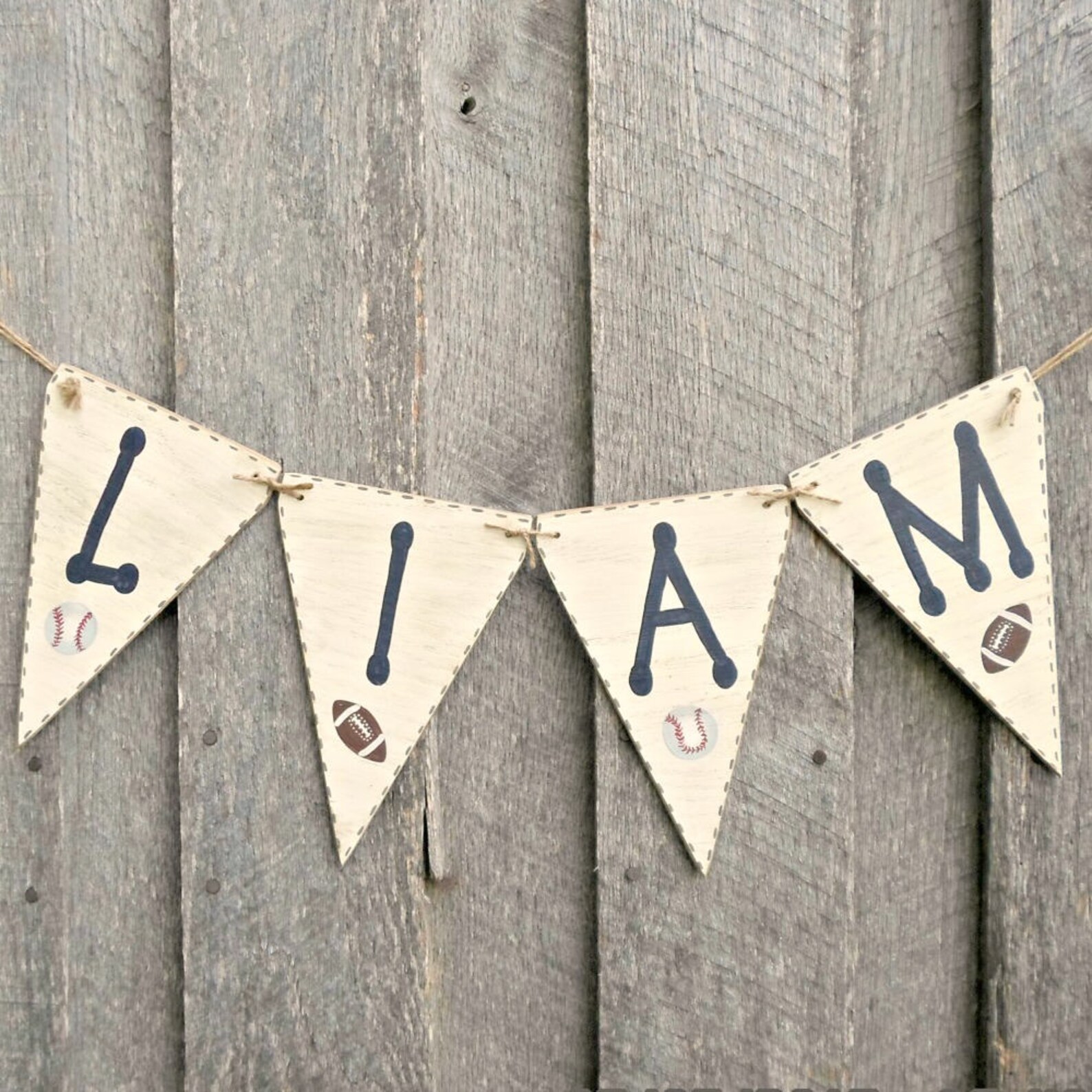 Sports Banner Wood Pennant Banner Sports Nursery Decor Etsy