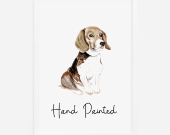 Personalized Dog Watercolor Portrait, Custom Pet Painting