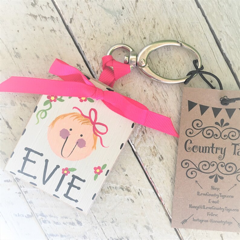 Diaper Bag Tag Baby Girl Bag Tag Personalized Baby Girl Etsy