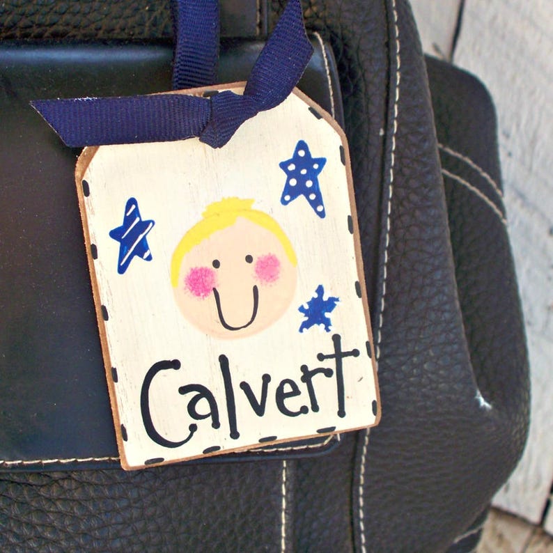 Diaper Bag Tag Boys Bag Tag Wood Name Sign Rustic Shabby Etsy