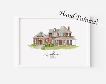 Hand Painted Watercolor House Portrait from Photo, Custom Watercolor Home Portrait, Personalized House Painting, Realtor Closing Gift