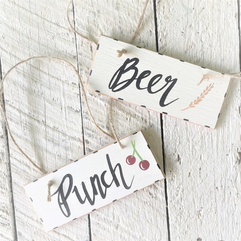 Rustic Chic Beverage Dispenser Labels Custom Drink Tags Etsy