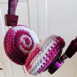 Headphone Ear Cushion Covers, Ombre' Color Choices, Headset Ear Covers, Earpiece Covers, Custom Sizes, Adjustable, Crochet, MindyMakesIt