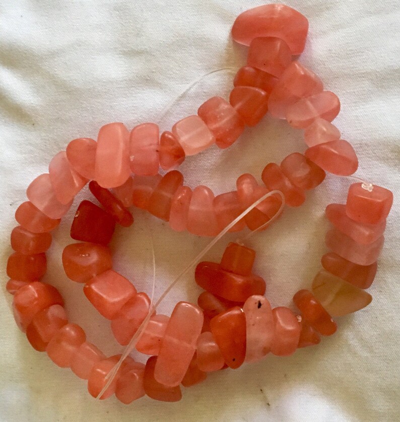 Glass nugget beads salmon pink color 8 strand beads Etsy