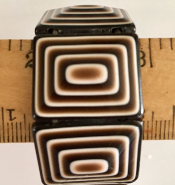 Sale! Vintage Lea Stein lucite tile bracelet stre… - image 4