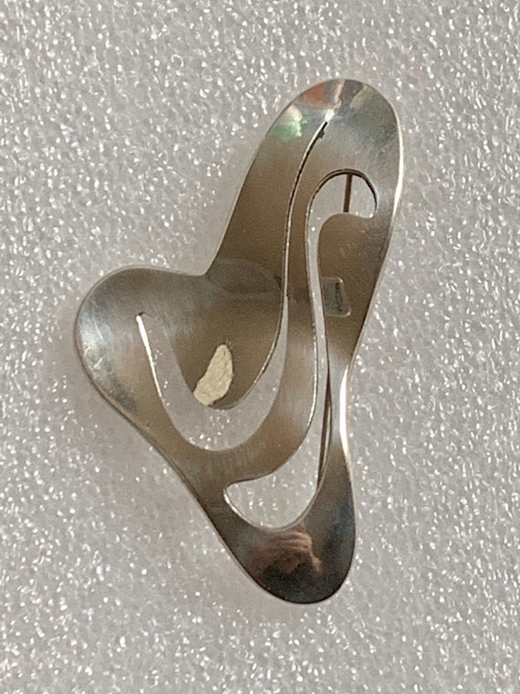 Vintage sterling silver 925 brooch free form made… - image 9