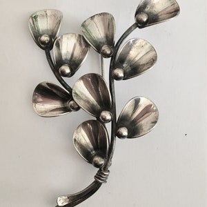 Jugendstil dänisch Silber Brosche von NE Aus der Periode des Kunsthandwerks