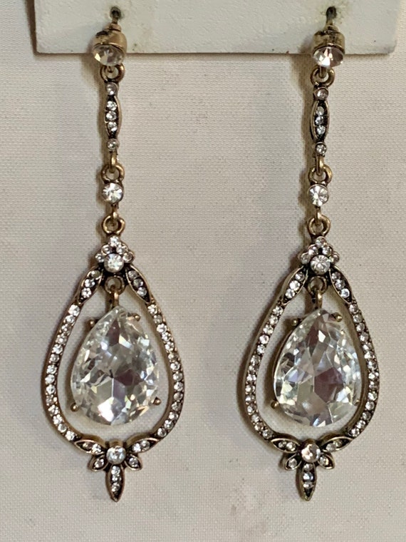 Art Deco vintage rhinestone earrings truly specta… - image 4