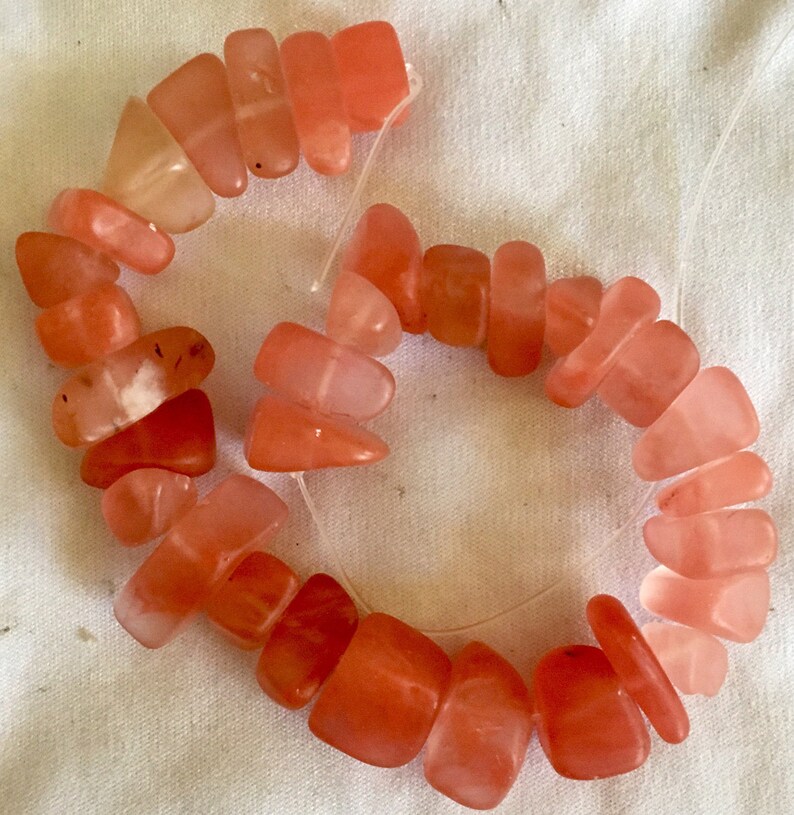 Glass nugget beads salmon pink color 8 strand beads Etsy