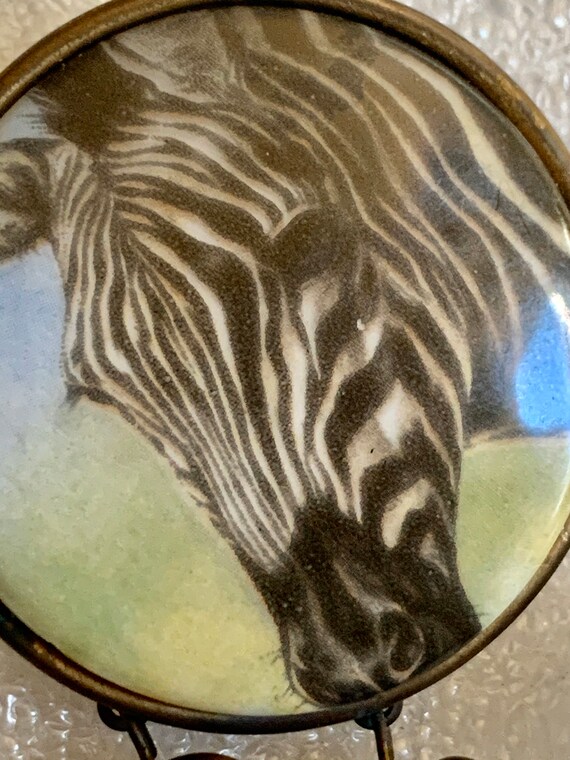 Vintage Brooch with Zebra Drawing & Delightful Be… - image 2